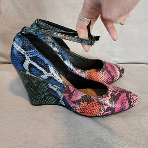 Torrid Multicolor Snakeskin Print Wedges - Wide Foot